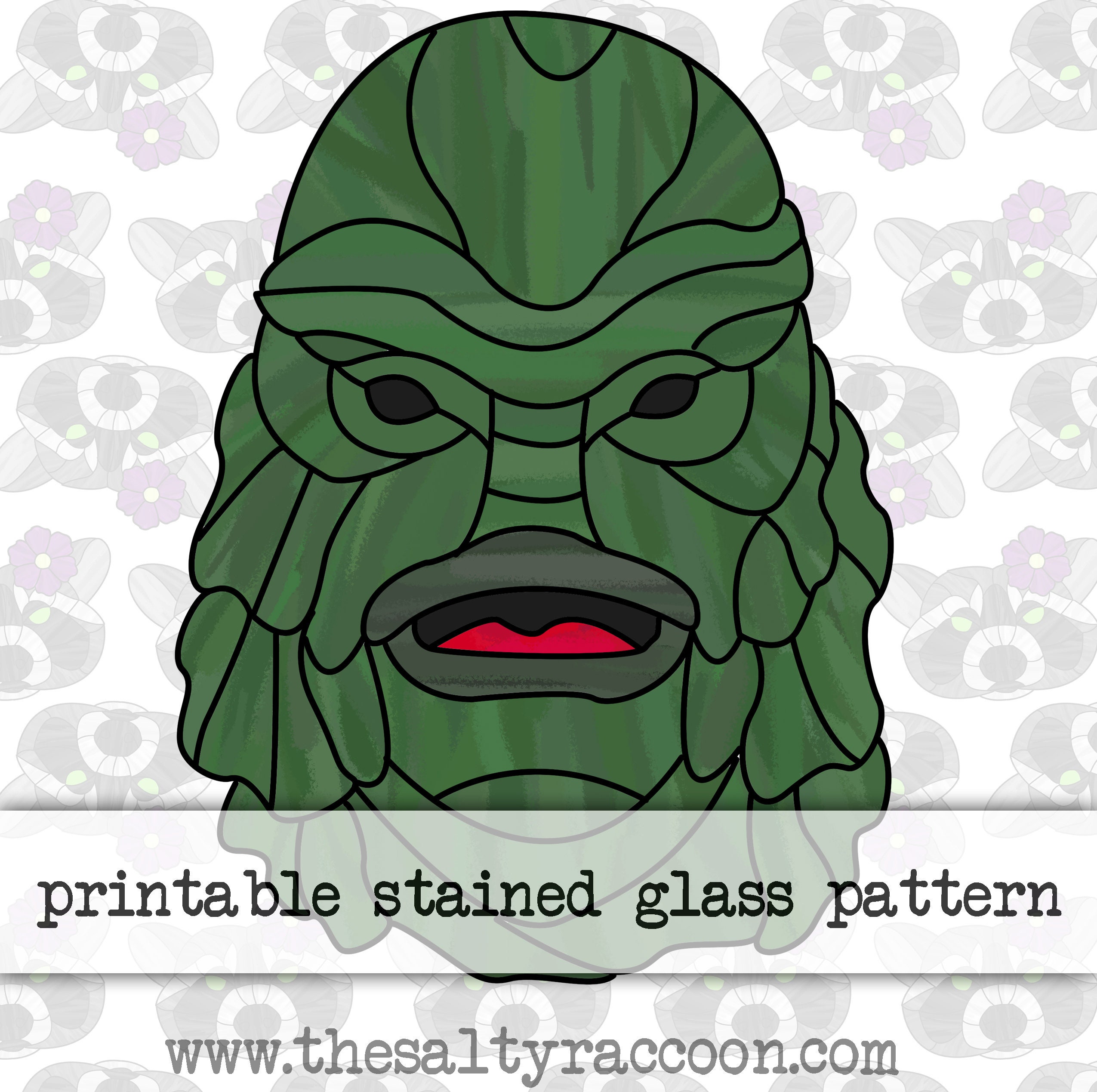 The Creature From the Black Lagoon Digital Stained Glass - Etsy