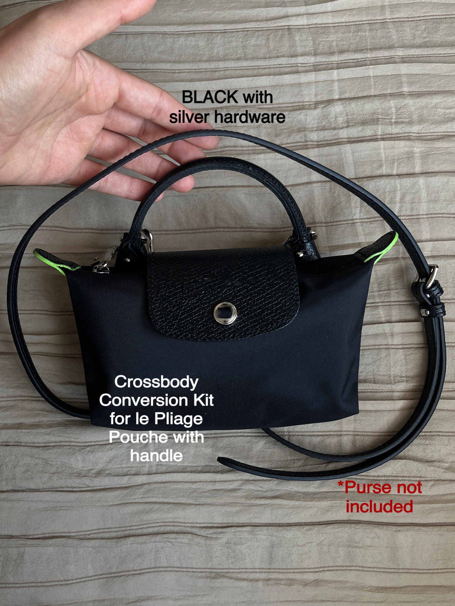 Crossbody Conversion Kit for Longchamp Le Pliage Pouch with Handle