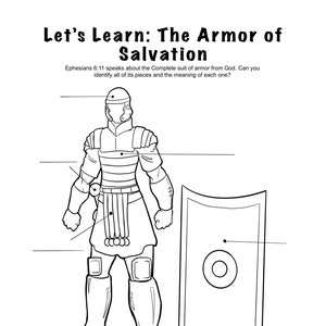 Lets Learn Childrens Worksheet Spiritual Armor JW Printable Kids Family Worship Christian Activity