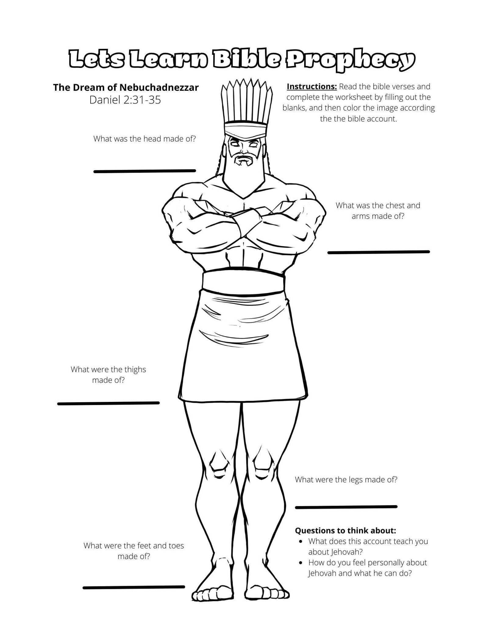 Lets Learn Bible Prophecy Study Children's Worksheet for Kids Family ...