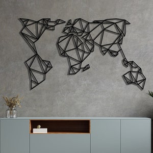Metalen geometrische wereldkaart, metalen kompas kunst aan de muur, woondecoratie, passie voor het leven, cadeau voor hem, gepersonaliseerd, thuisleven, yoga, wereldbol, kat, yoga, aarde