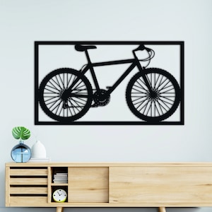 Arte da parete della bicicletta in metallo, Arte della parete della bicicletta, Regalo del ciclismo, Decorazione murale, Arte murale del Peloton, Fahrrad, Arte geometrica, Appeso, Uccello, Albero, Bambino, Natura, Animale, Yoga
