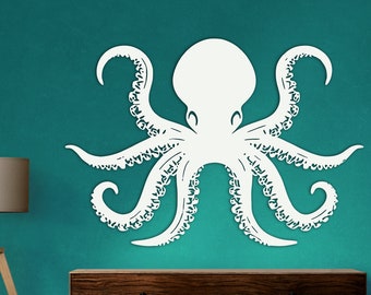Octopus Metal Wall Decor, Home Art, Vis, Slaapkamer, Lijn, Custume, Keuken, Ophangen, Boom, Cadeau, Natuur, Dier, Yoga, Natuurlijk leven, Woonkamer, Yin Yang
