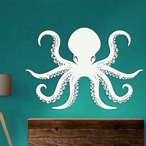 Decorazione da parete in metallo a forma di polpo, Arte per la casa, Pesce, Camera da letto, Linea, Costume, Cucina, Appeso, Albero, Regalo, Natura, Animale, Yoga, Vita naturale, Soggiorno, Yin Yang