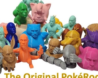 3D-geprinte Pokémon-figuren 'PokéRock': knipoog, verzamelset