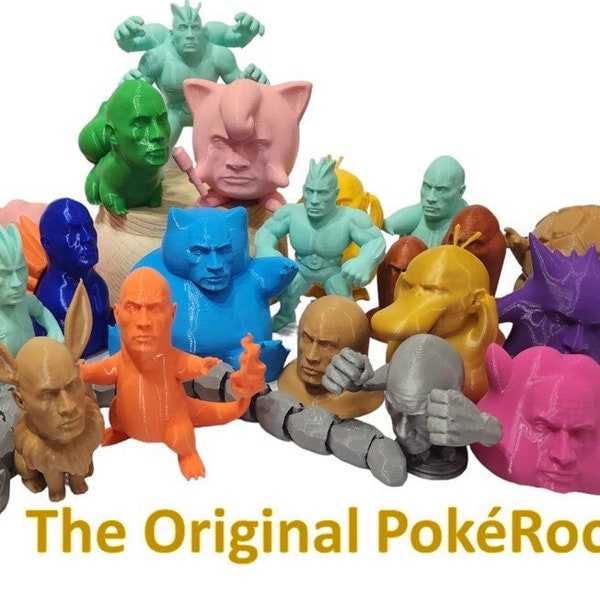 PokeRock The Rock Pokemon Rockemon Pikachu Eevee Charmander Squirtle Bulbasaur Gengar Jigglypuff Snorlax Ditto Psyduck Onix Dragonite Golem