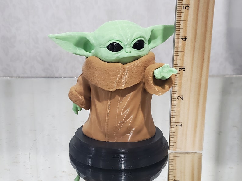 Baby Yoda Grogu 3D-geprint beeldje Star Wars Mandalorian-bureaudecor afbeelding 6