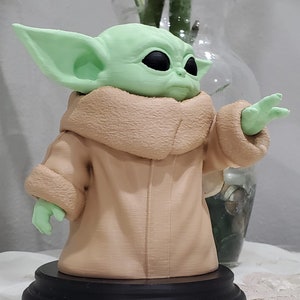 Baby Yoda Grogu 3D-geprint beeldje Star Wars Mandalorian-bureaudecor afbeelding 4