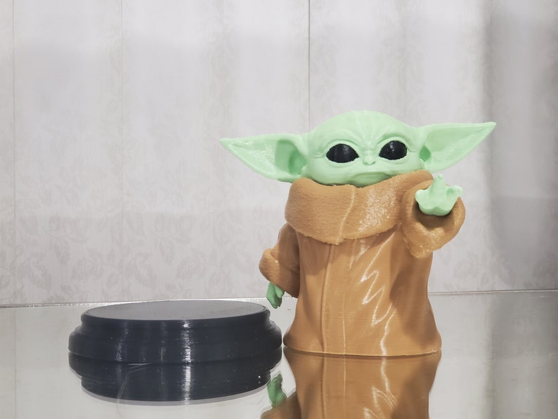 Baby Yoda Grogu 3D-geprint beeldje Star Wars Mandalorian-bureaudecor afbeelding 2