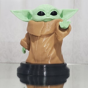 Baby Yoda Grogu 3D-geprint beeldje Star Wars Mandalorian-bureaudecor afbeelding 1