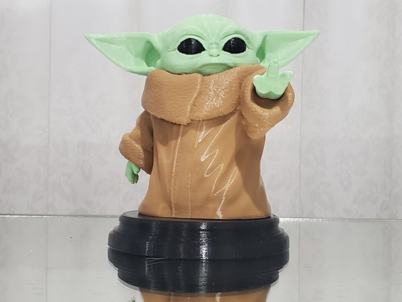 3D Star Wars baby Yoda / Grogu custom 20 oz skinny Stainless steel tumbler  P0322