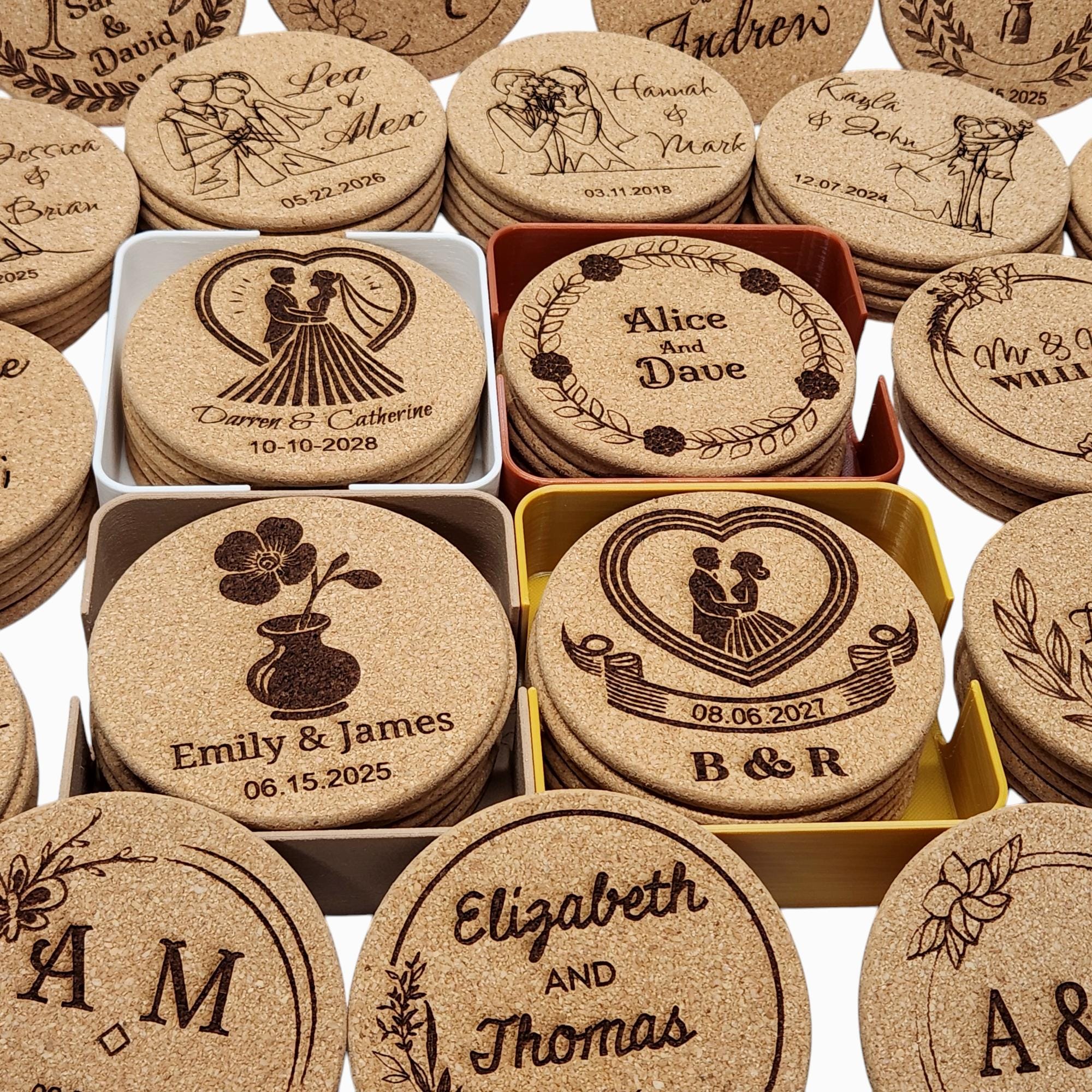 Custom Cork Coasters for Weddings and Parties | Personalized Drink ...