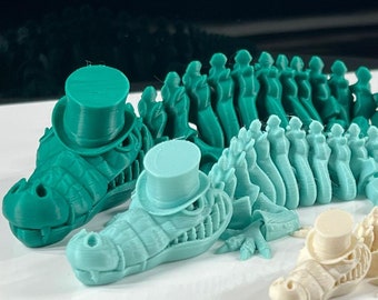 Gearticuleerde krokodil, 3D-geprint flexibel krokodilspeeltje