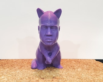 Kanye Raccoon Figurine, Multicolor Silly Goofy Masterpiece, Handmade 3D Printed Desk Decor, Quirky Art