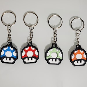 Mario Mushroom 3D Printed Keychain