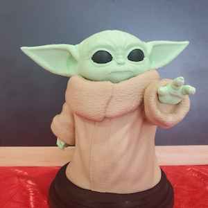 Baby Yoda Grogu 3D-geprint beeldje Star Wars Mandalorian-bureaudecor afbeelding 5