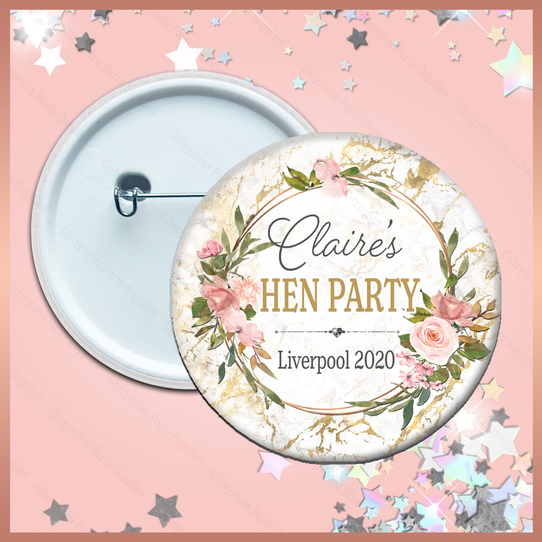Personalised PIN BADGE Button, Hen Party Do, Team Bride, Sized 58mm ...