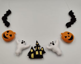 Halloween Decoration, Halloween Home Decor, Felt Bat, Pumpkin, Ghost, Witch House, Felt Halloween Ornaments, Fireplace Decor, Halloween Tree