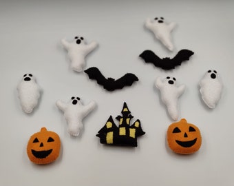 Halloween Decoration, Halloween Home Decor, Felt Bat, Pumpkin, Ghost, Witch House, Felt Halloween Ornaments, Fireplace Decor, Halloween Tree
