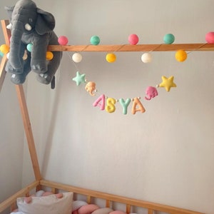 Felt Name Banner, Personalised Baby Gift, Felt Nursery Decor, Felt Decor, Felt Name Garland, Baby Name Sign, Felt Letters,Felt Alphabet