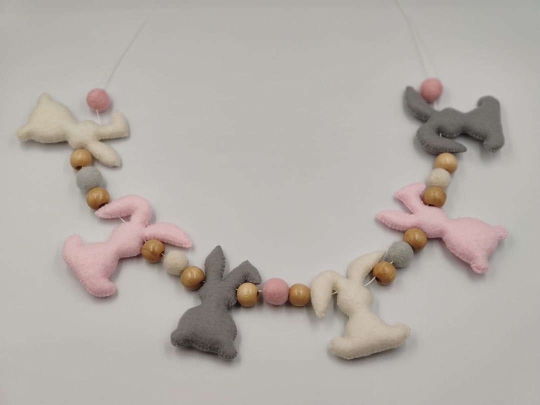 Felt Bunny Garland, Felt Easter Garland, Felt Banner, Bunny Garland ...