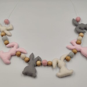 Felt Bunny Garland, Felt Easter Garland, Felt Banner, Bunny Garland, Felt Rabbit Decoration, Easter Decorations, Easter Felt Ornaments