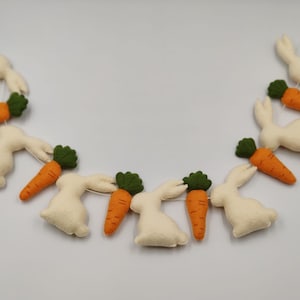 Felt Easter Bunny Garland, Felt Easter Garland, Felt Banner, Bunny Garland, Bunny Wall Hanging, Easter Decorations, Easter Felt Ornaments