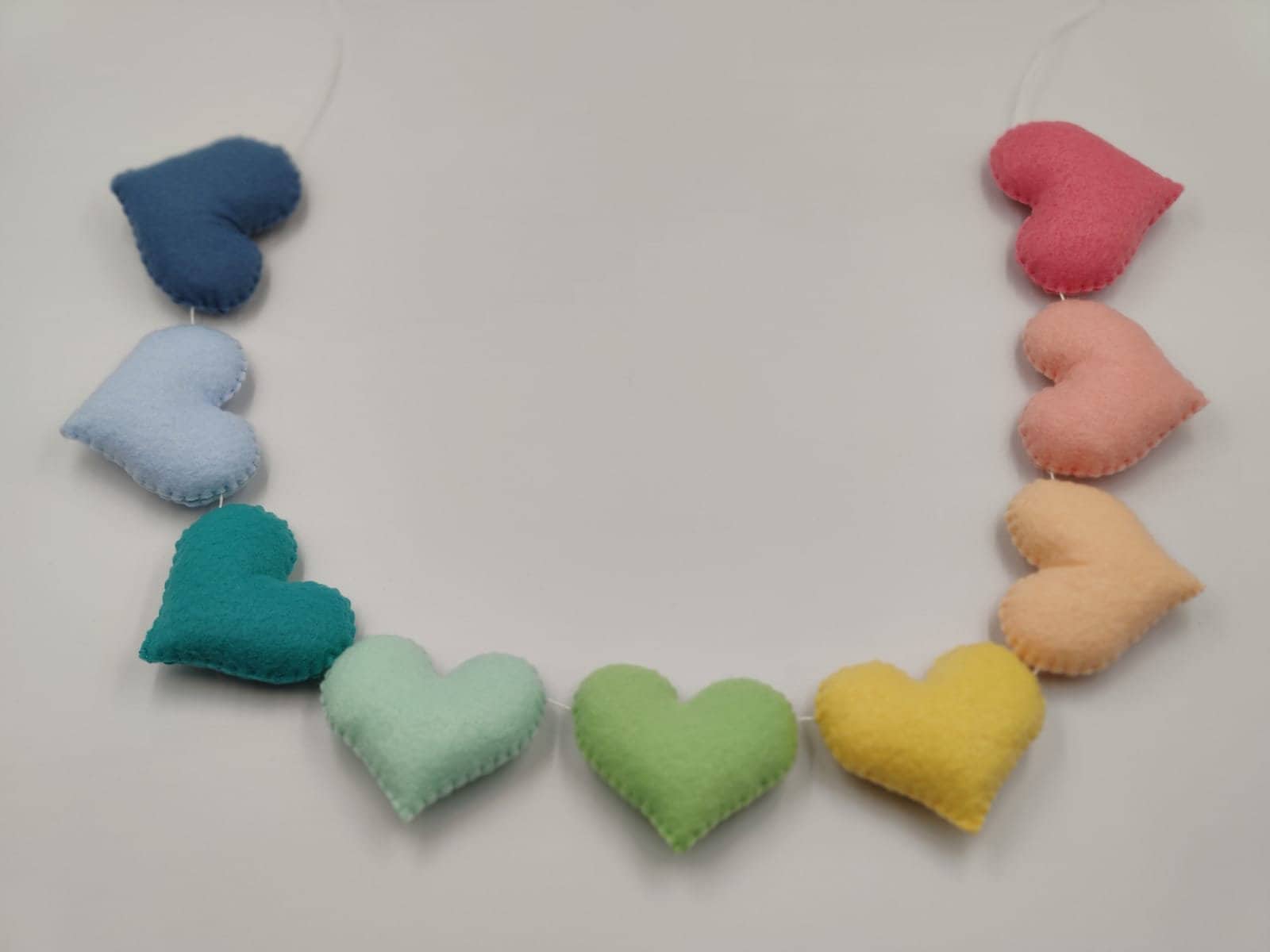 Felt Heart Garland, Felt Heart Banner, Baby Room Decorations, Felt Decor, Baby Shower Gift, Kids Room Decor, Nursery Decor, Natural Colour,