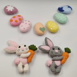 Felt Easter Bunny Garland, Felt Easter Garland, Felt Banner, Bunny Garland, Bunny Wall Hanging, Easter Decorations, Easter Ornaments