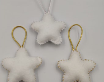 Felt Star Ornament ,Three Felt Christmas Star Ornament,Handmade Tree Decoration , Star Ornaments, Felt Gift Ornamnets , Christmas Gift