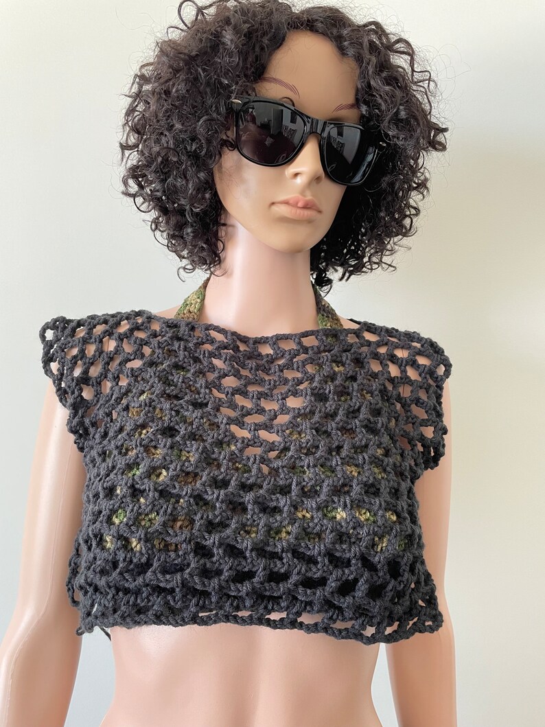 Mesh Longer Crop Top With Sleeves Etsy