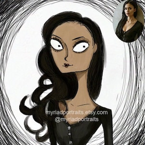 Spooky Style Custom Portrait | Personalized Cartoon | Hand Drawn Caricature | Funny Family Drawing | Pet Portrait | Cartoon From Photo