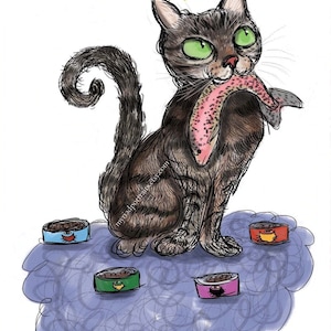 Custom Cat Remembrance Gift | Cat Death | Personalized Cat Memorial Portrait | Pet Loss Sympathy Keepsake | Cat Mom | Pet Caricature