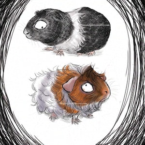 Custom Cartoon Pet Portrait | Horse Cat Dog Art | Guinea Pig Sketch | Portrait From Photo | Funny Pet Caricature | Weird Animal Drawing