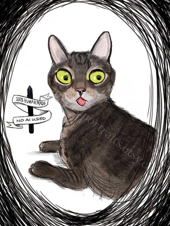 Custom Pet Caricature | Semi Realistic Pet Illustration | Cute Cat Drawing | Hand Drawn Dog Illustration | Personalized Pet Lovers Gift