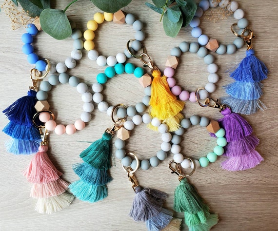 Initial Keychain With Butterfly & Tassel - Cute Purple Personalized Keychain For Women & Girls