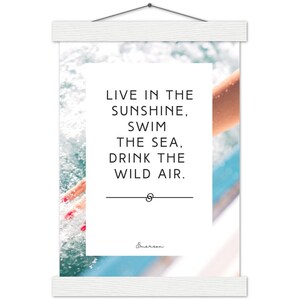 Ralph Waldo Emerson Sunshine / Sea / Wild Air Quote A4 Matte Paper Poster con gancio in legno magnetico / Wall Art / Decor / Amanti della letteratura