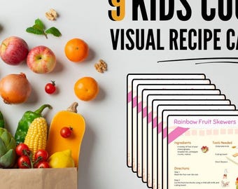 Montessori Visual Recipe Cards for Toddlers and Kids - Learn to Cook - Toddler & Child Friendly - Printable Download Visual Cookbook Instant