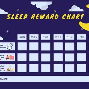 Tabla de recompensas para la hora de dormir de niños pequeños, totalmente editable, tabla de estrellas, seguimiento del progreso, los niños se quedan en la cama, rutina para la hora de dormir, personalizable.