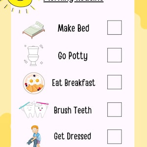 Rotina Matinal Infantil | Cronograma da Pré-escola para Crianças | Montessori | Rotina Visual | Lista de Tarefas Matinais | Crianças