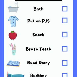 Gráfico de rotina da hora de dormir para crianças Download instantâneo para impressão do sono das crianças | Montessoriano | Horário infantil