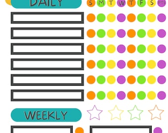 Kids Chore Chart | Reward Tracking | Children's | Toddler | Montessori | Preschool | School Age | Instant Digital Download
