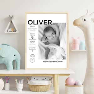 Custom Newborn Baby Stats Wall Art, Personalized Birth Stat Print, Printable Nursery Decor, Gift for Mom, Birth Stats, Baby Statistics