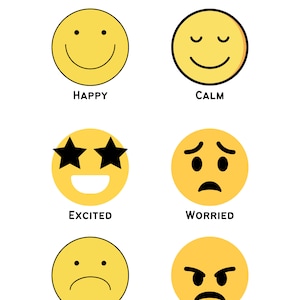 Gráfico de emociones / Gráfico de sentimientos / Niños pequeños, preescolares, Gráfico de sentimientos / Hoy me siento / Montessori / Preescolar / Descarga instantánea imprimible