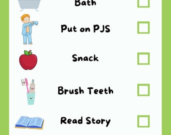Bedtime Routine Chart Instant Download Printable Kids Sleep | Montessori | Toddler Children&#39;s schedule | Sleep Routine | nighttime checklist