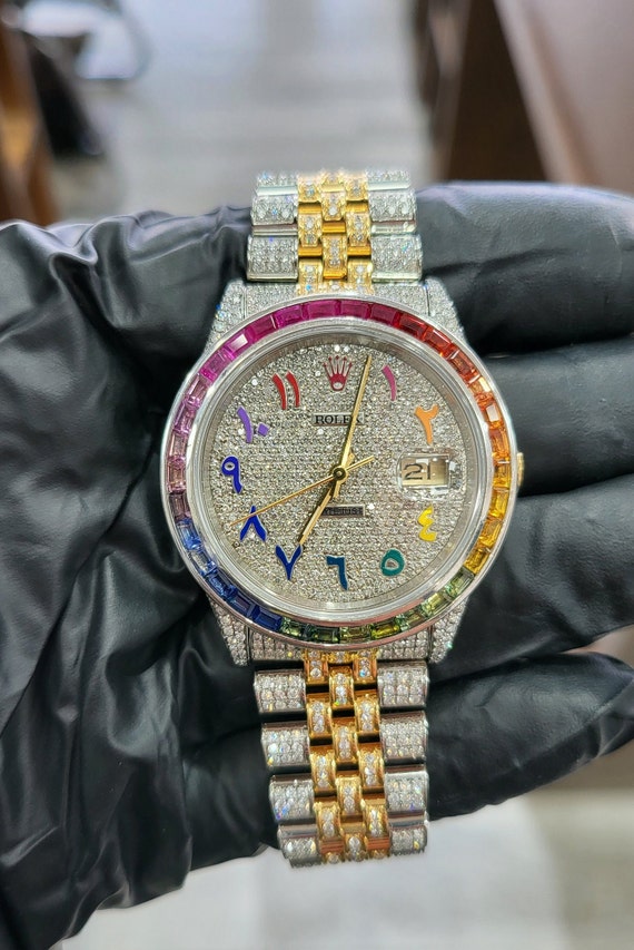 Rolex Wrist Watch For Men Moissanite Diamonds Analogue Rolex Watch