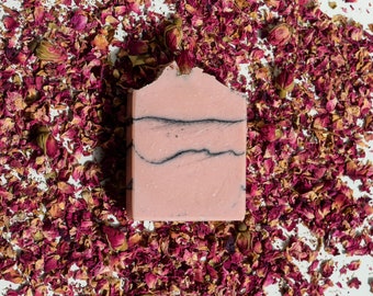 Aviatrix - Rose Essential Oil & Activated Charcoal Cold Process Soap Bar