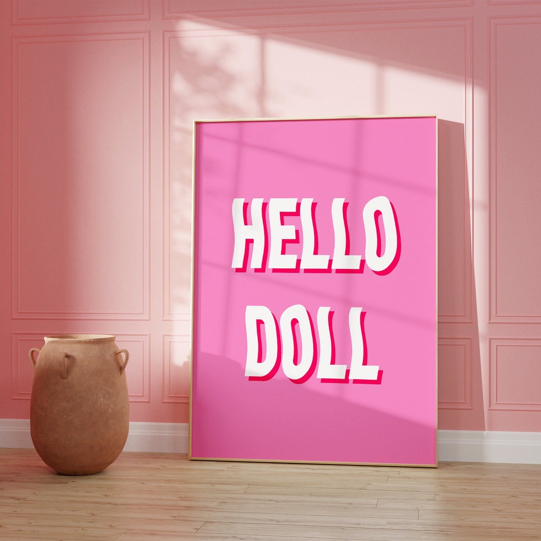 Digital Barbie Wall Art Doll Printable Wall Art Hot Pink Barbie Series