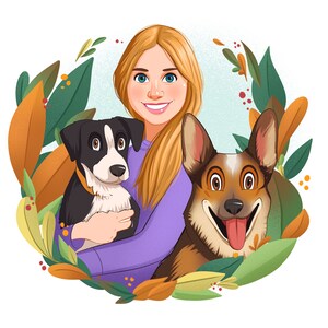 Disney custom Pet portrait | Dog caricature | Cat illustration | Cartoon pet drawing  | Animal art | Dog Cat lover Birthday Christmas gift