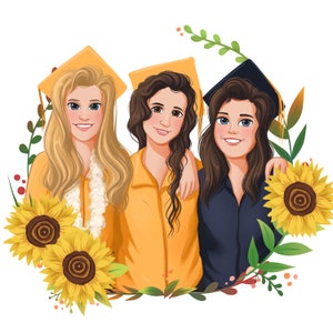 Retrato de amigos personalizado de Disney / Caricatura de colegas / Ilustración del Día del Padre / Dibujo animado / Arte / Regalo de aniversario de cumpleaños
